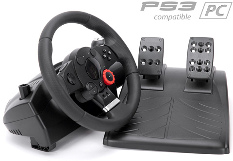 The Logitech Driving Force GT steering wheel (for PlayStation and PC)