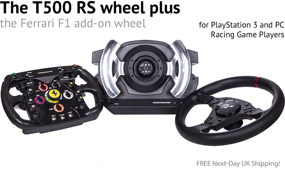 Bundle: the Thrustmaster T500 RS wheel together with the Ferrari F1 wheel